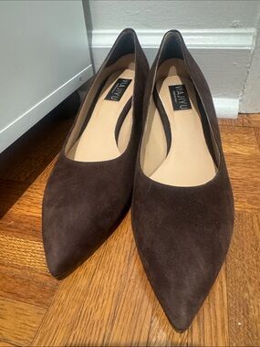 Viajiyu made in Italy 🇮🇹 Pointed Toe Suede Heels in Dark Brown